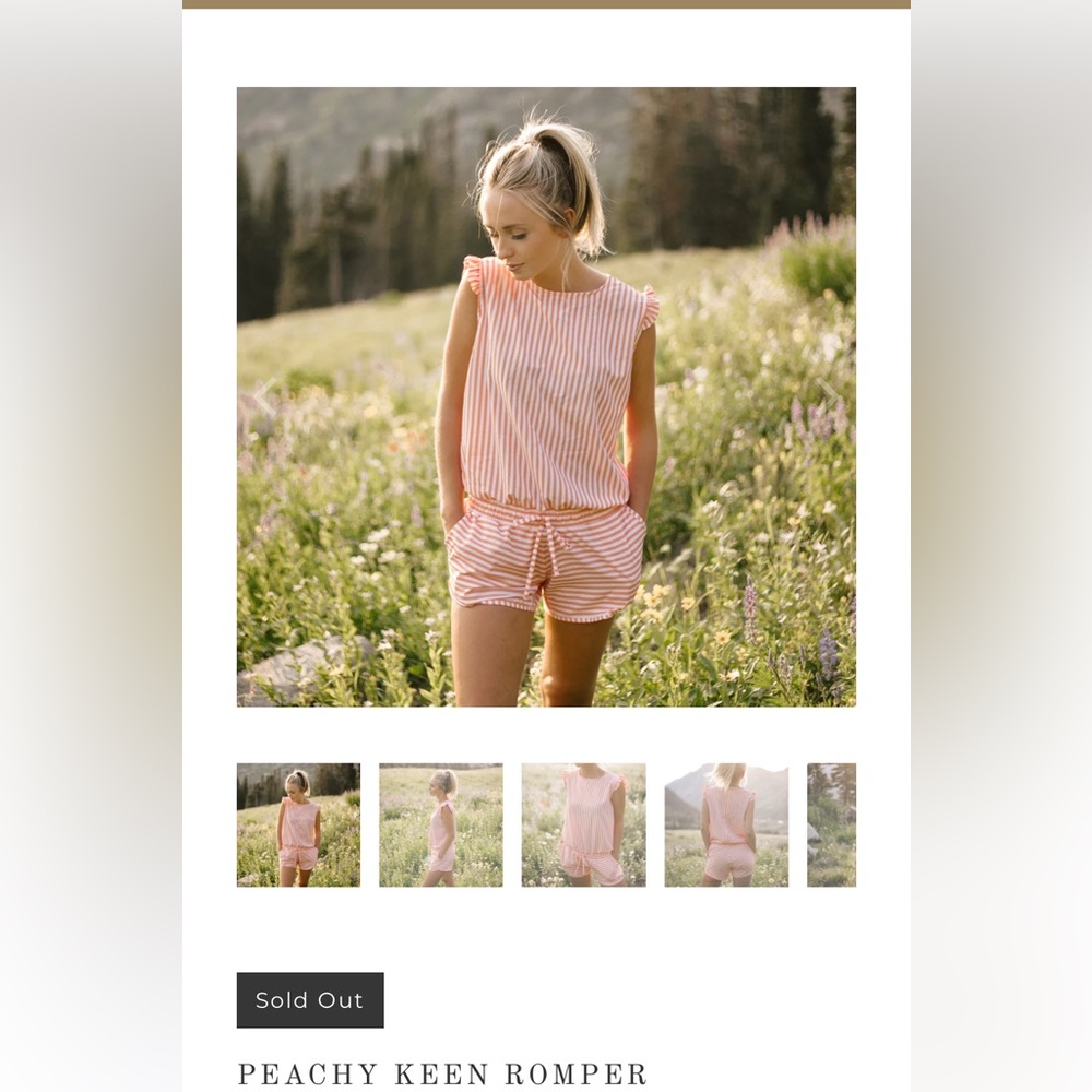 Peachy keen Albion romper
